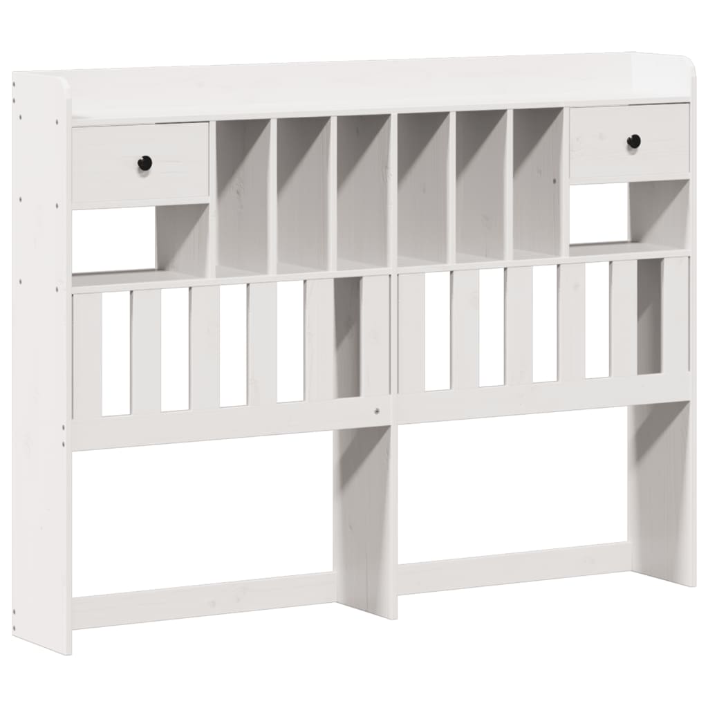 Bookcase Bed without Mattress White 140x200 cm Solid Wood Pine