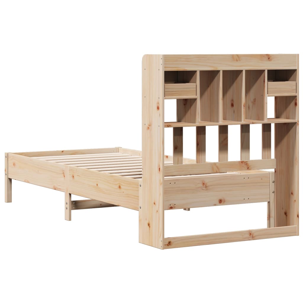 Bookcase Bed without Mattress 100x200 cm Solid Wood Pine