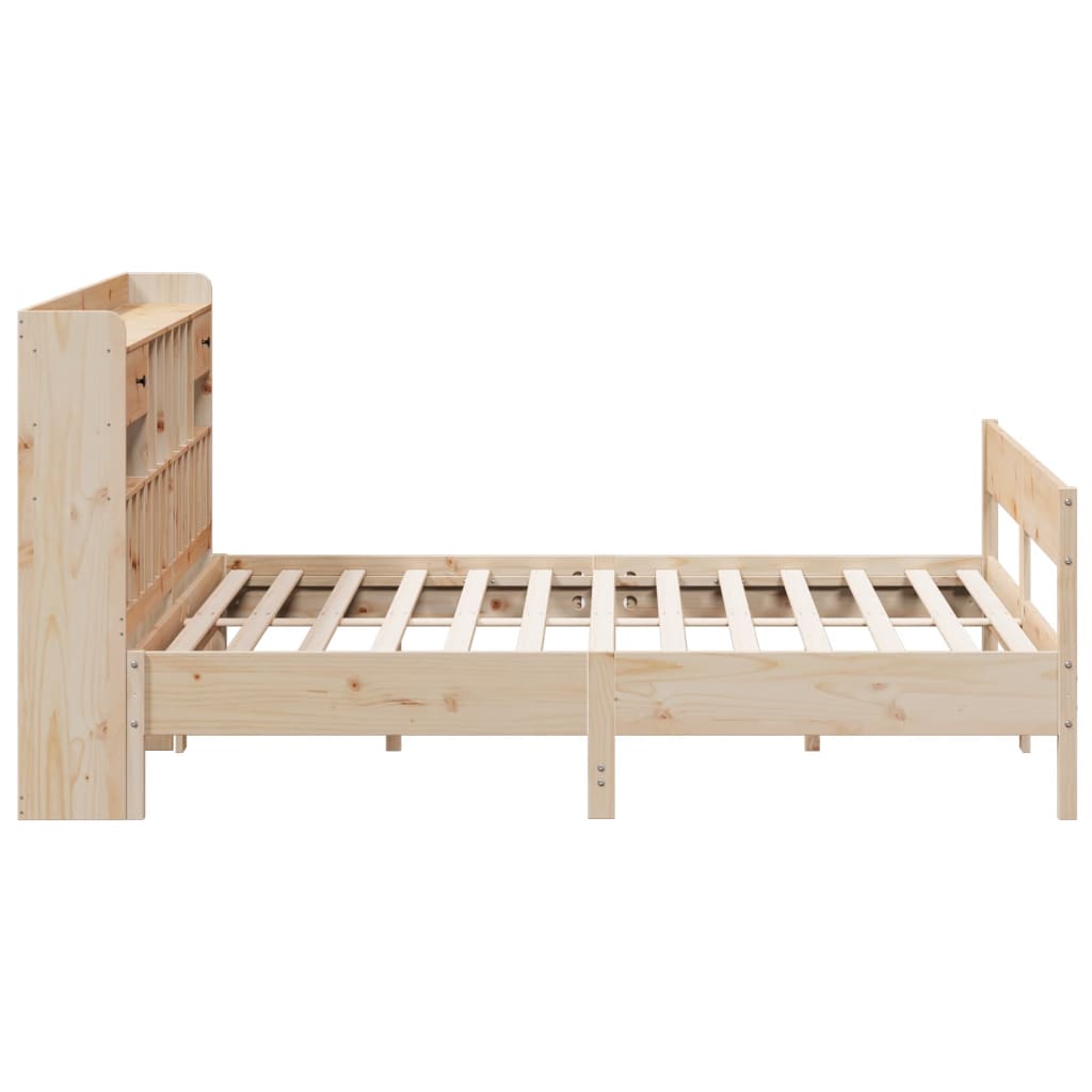 Bookcase Bed without Mattress 180x200cm Super King Solid Wood Pine