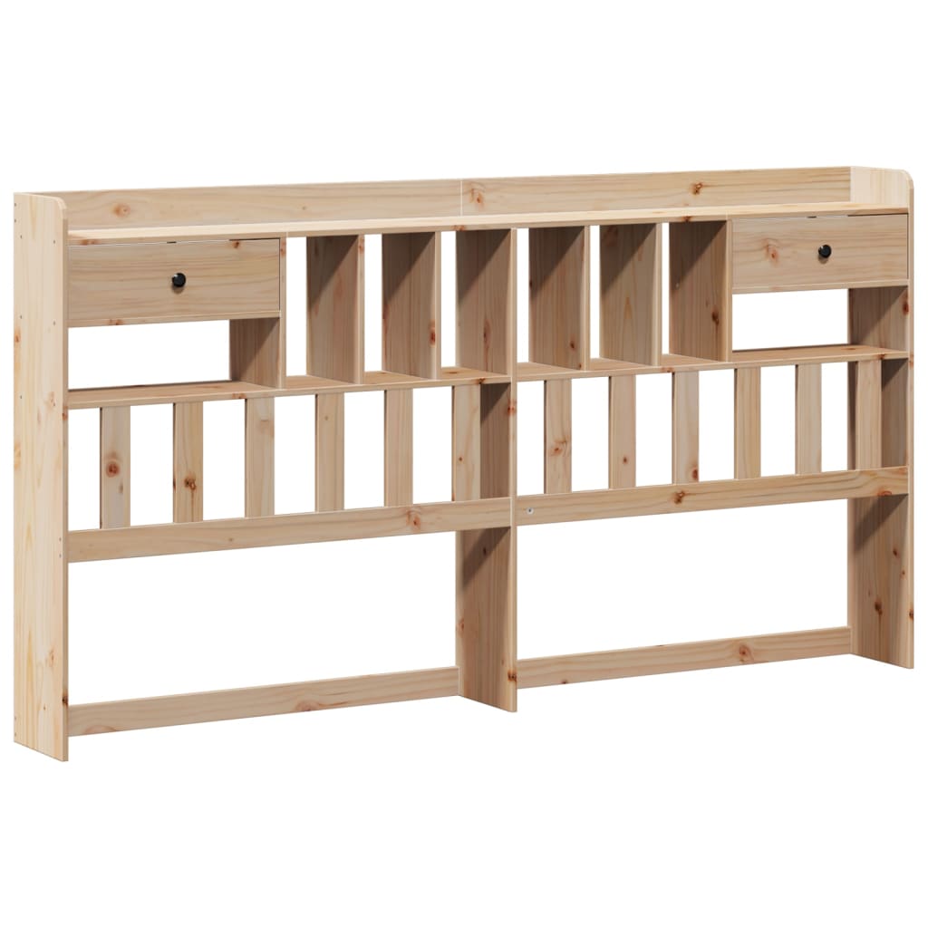 Bookcase Bed without Mattress 180x200cm Super King Solid Wood Pine