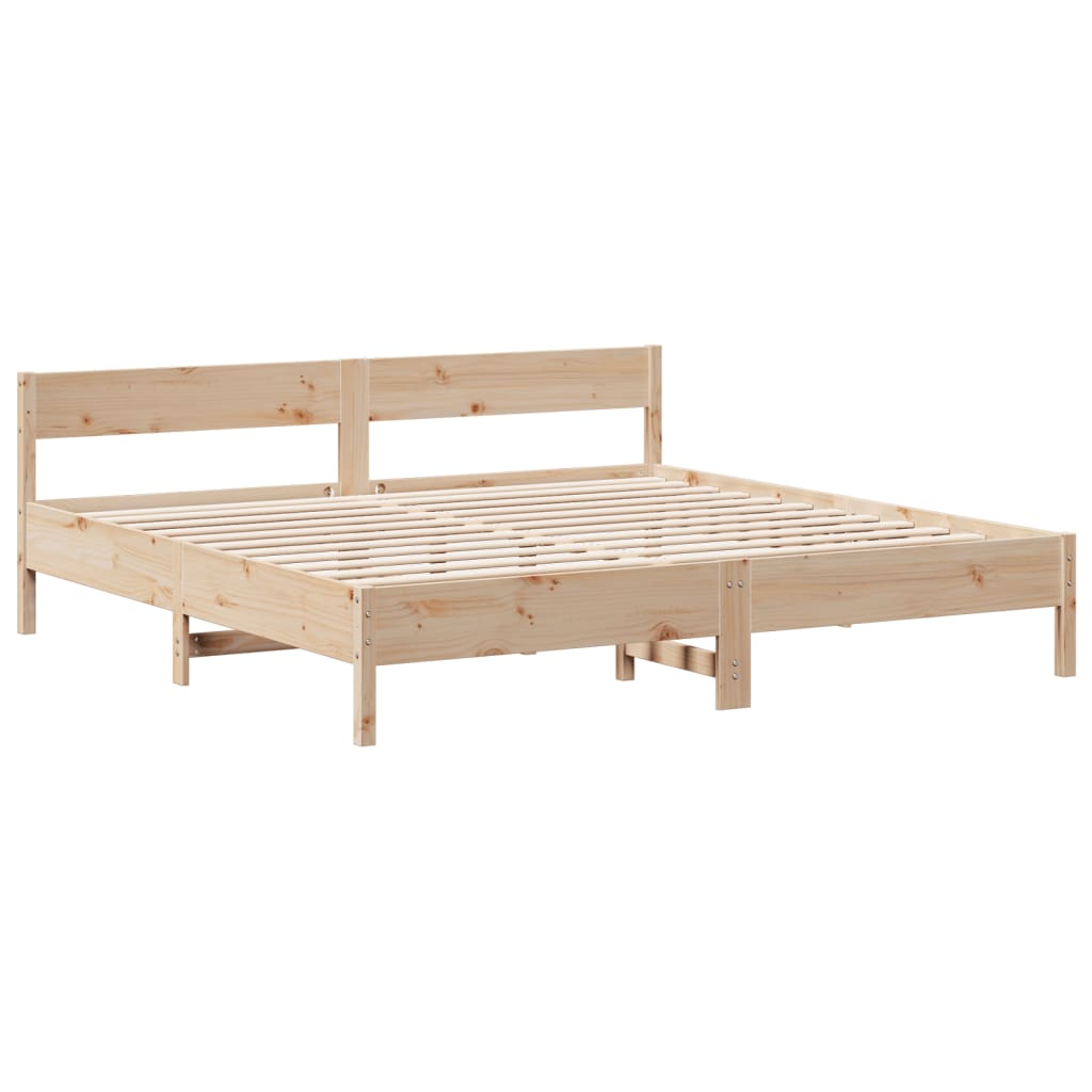 Bookcase Bed without Mattress 180x200cm Super King Solid Wood Pine