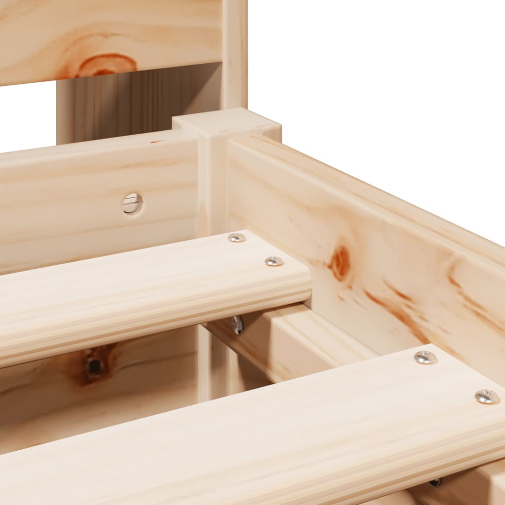 Bookcase Bed without Mattress 180x200cm Super King Solid Wood Pine