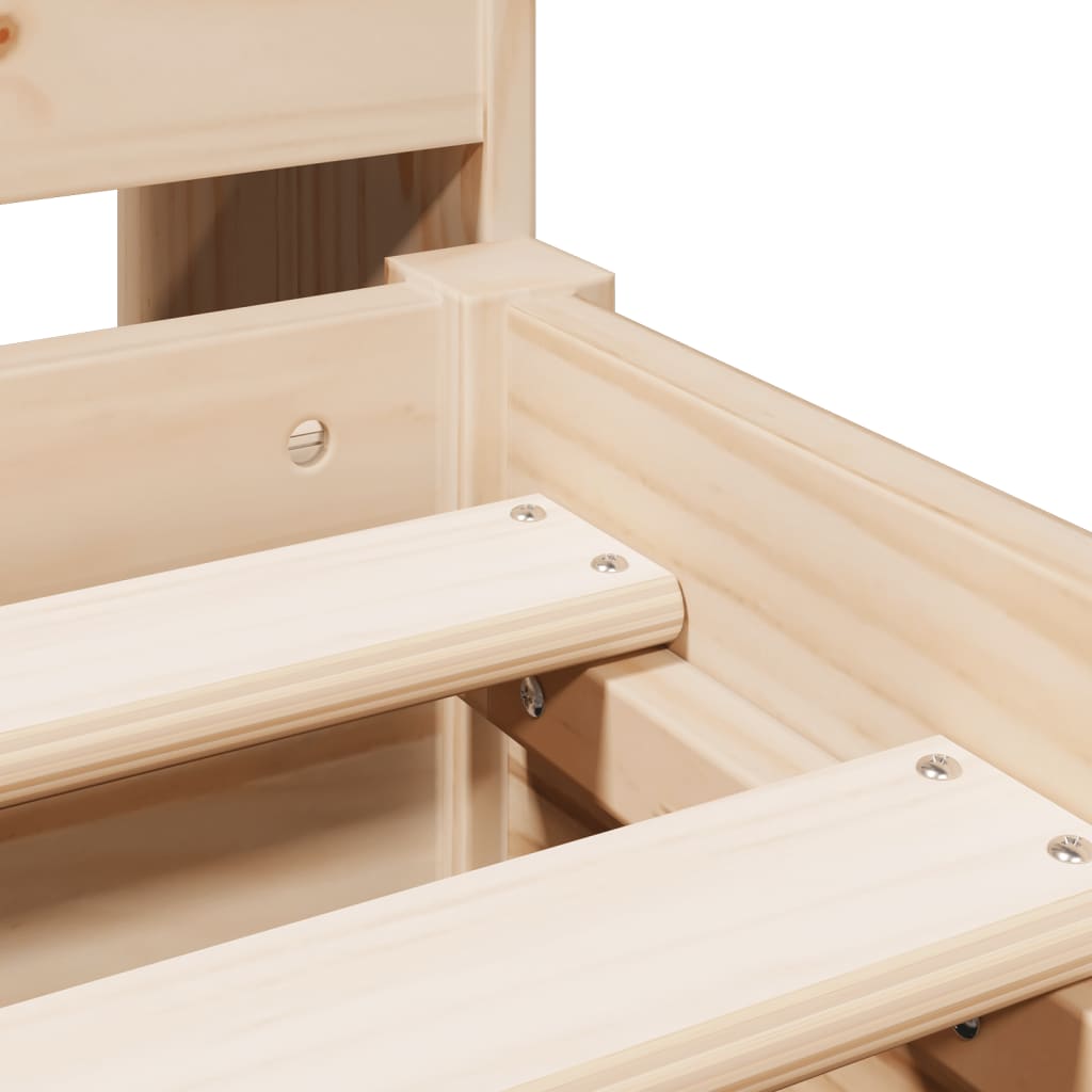 Bookcase Bed without Mattress 135x190cm Double Solid Wood Pine