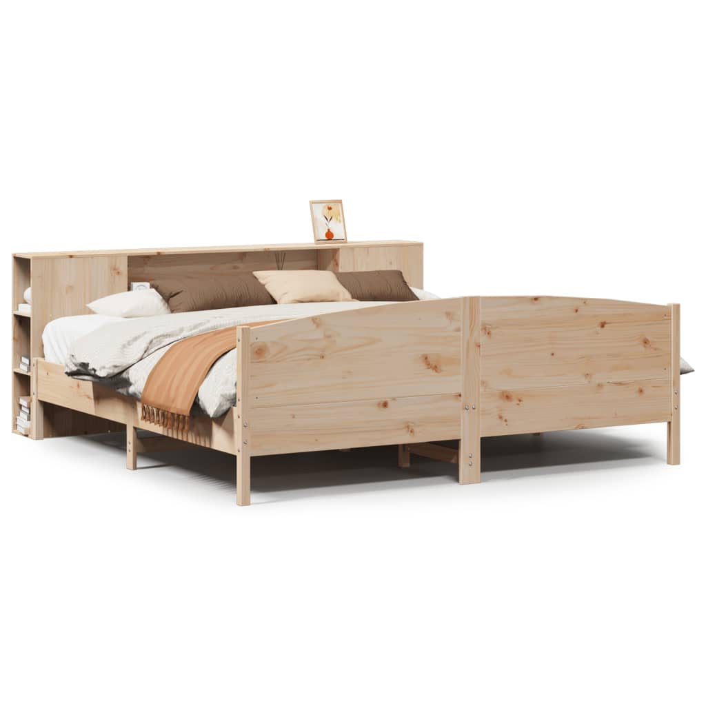 Bookcase Bed without Mattress 200x200cm Solid Wood Pine