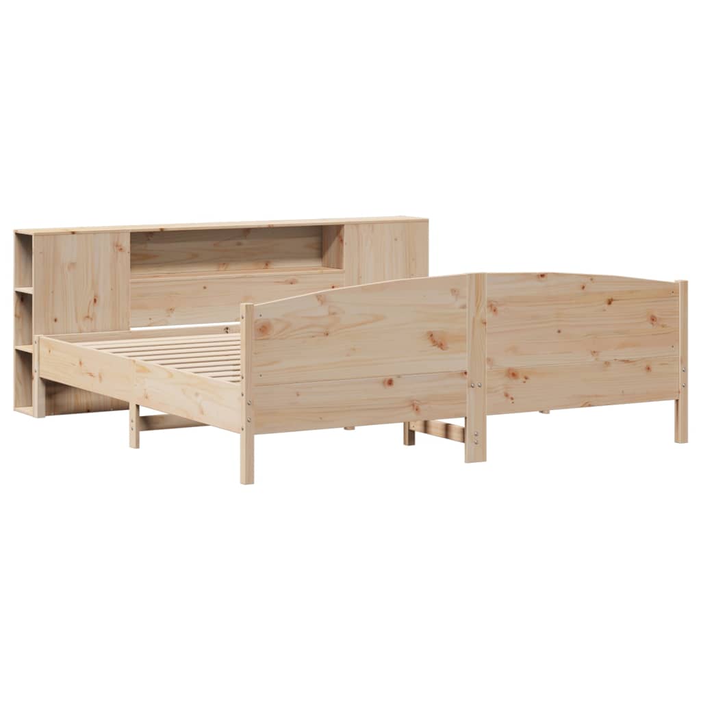 Bookcase Bed without Mattress 200x200cm Solid Wood Pine