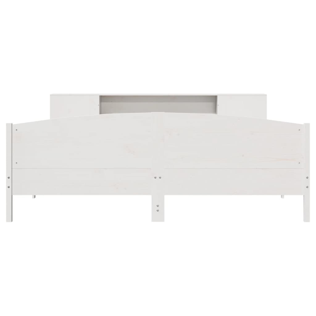 Bookcase Bed without Mattress White 200x200cm Solid Wood Pine