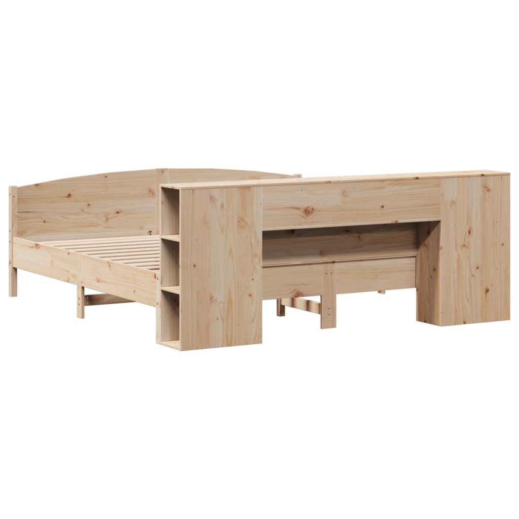 Bookcase Bed without Mattress 180x200cm Solid Wood Pine