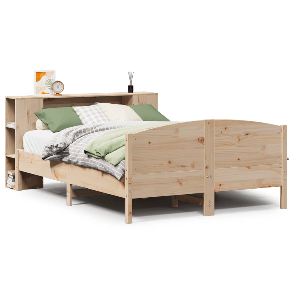Bookcase Bed without Mattress 160x200cm Solid Wood Pine