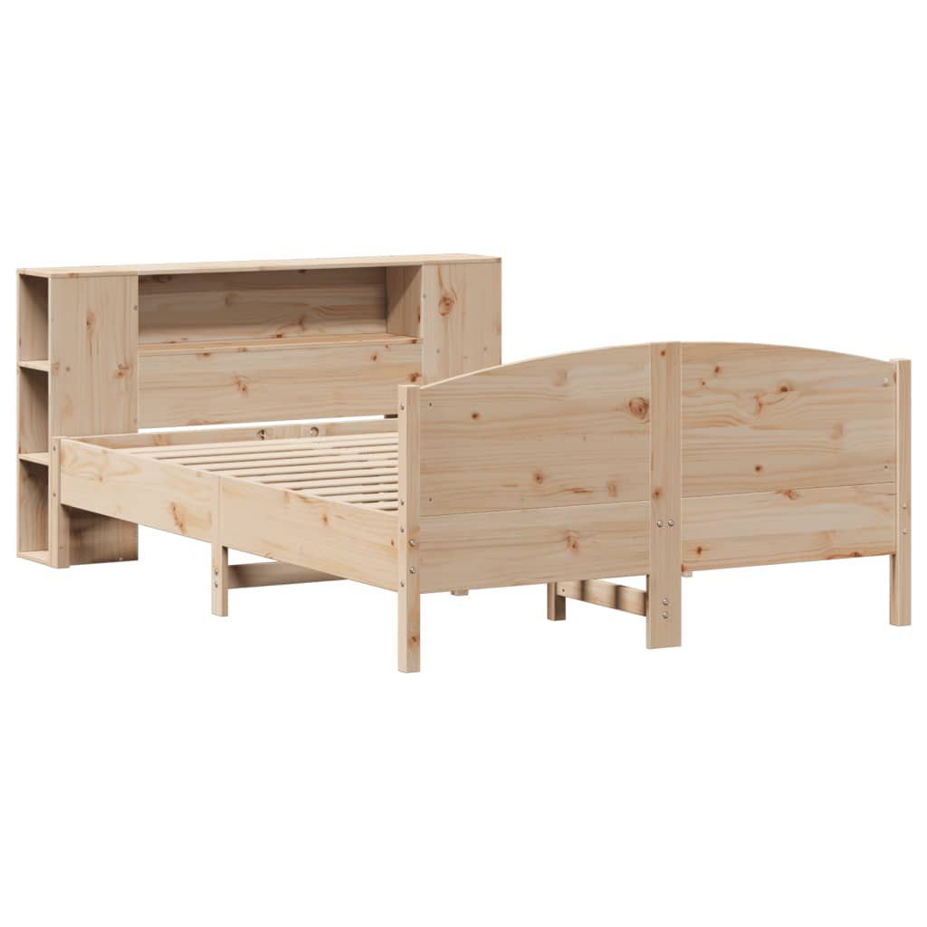 Bookcase Bed without Mattress 135x190cm Solid Wood Pine