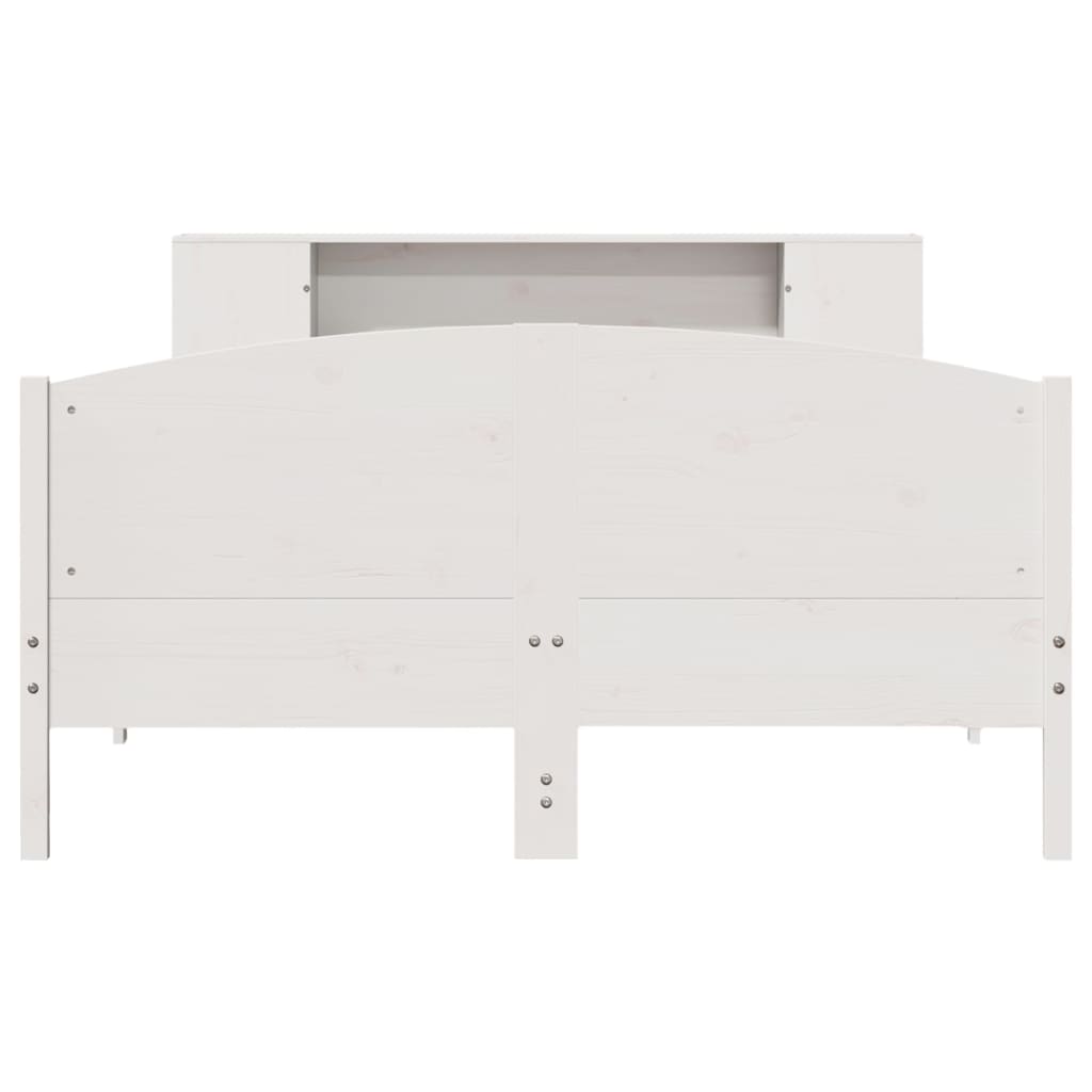 Bookcase Bed without Mattress White 120x190cm Solid Wood Pine