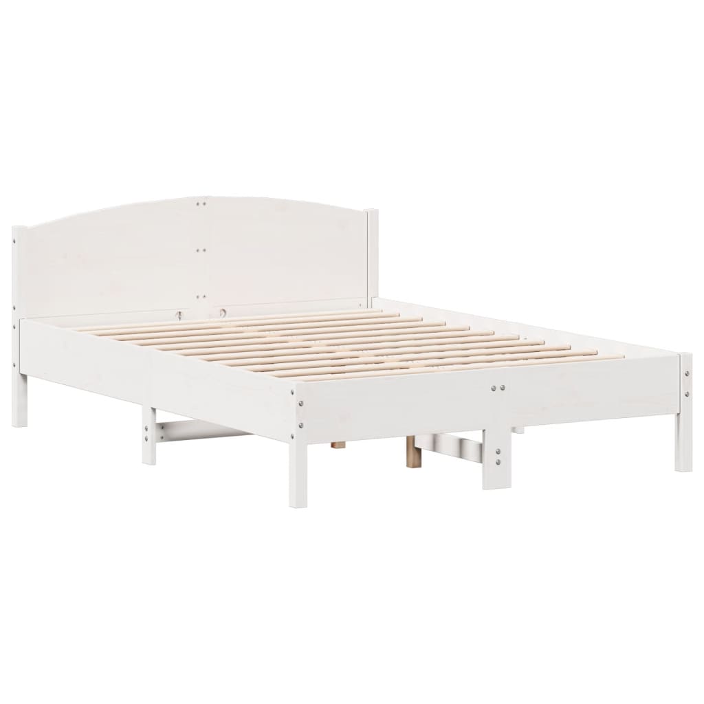 Bookcase Bed without Mattress White 120x190cm Solid Wood Pine
