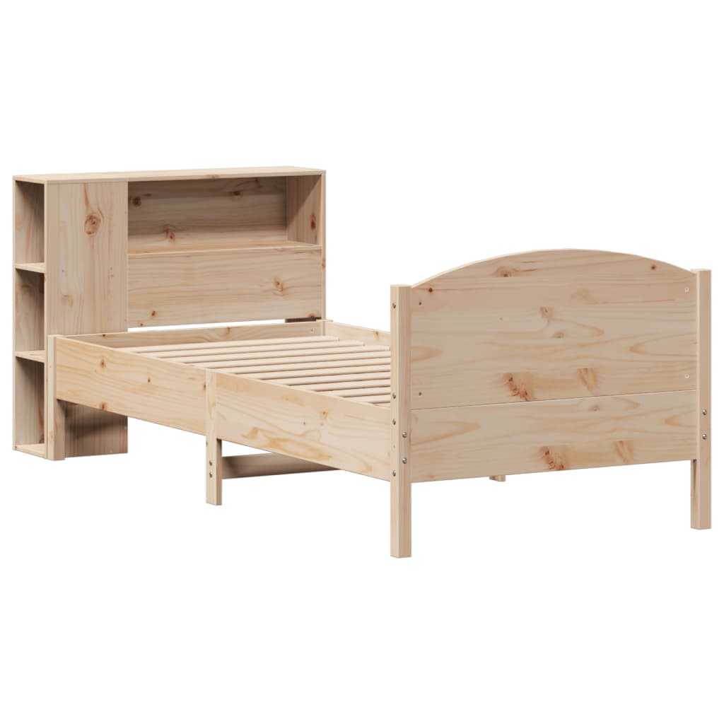 Bookcase Bed without Mattress 100x200cm Solid Wood Pine