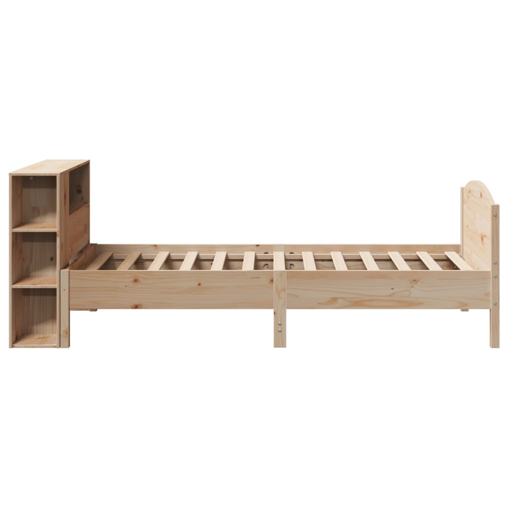 Bookcase Bed without Mattress 100x200cm Solid Wood Pine