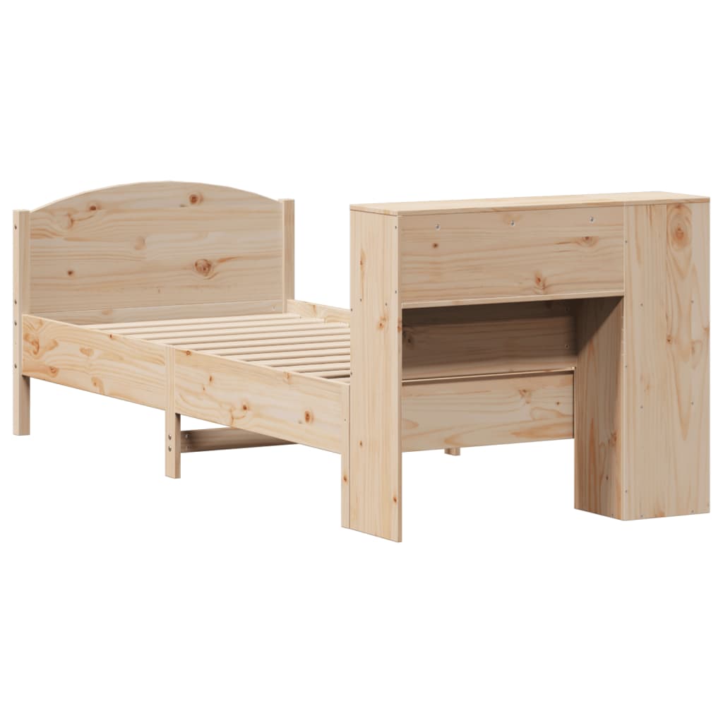 Bookcase Bed without Mattress 75x190cm Small Single Solid Wood Pine