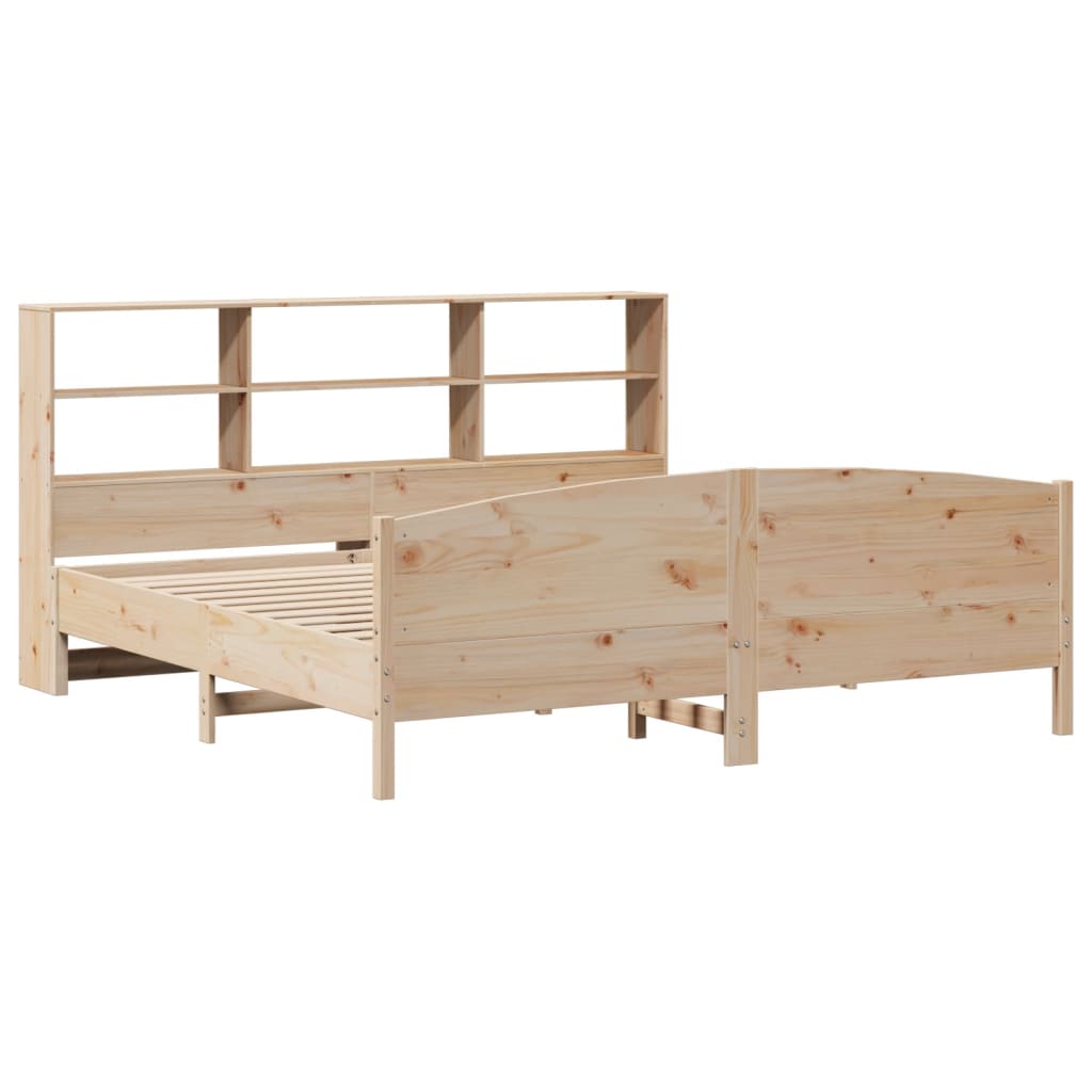 Bookcase Bed without Mattress 180x200 cm Super King Solid Wood Pine