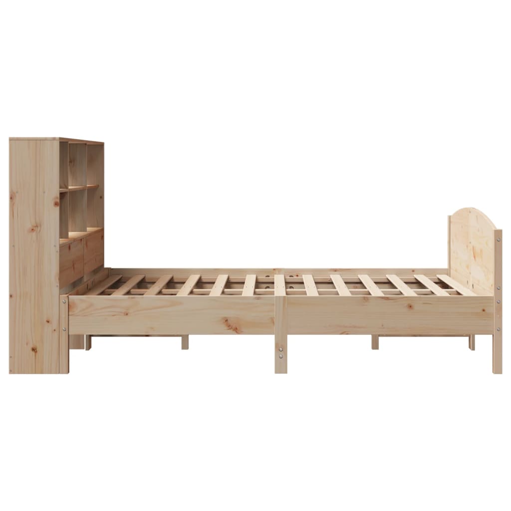 Bookcase Bed without Mattress 150x200 cm King Size Solid Wood Pine