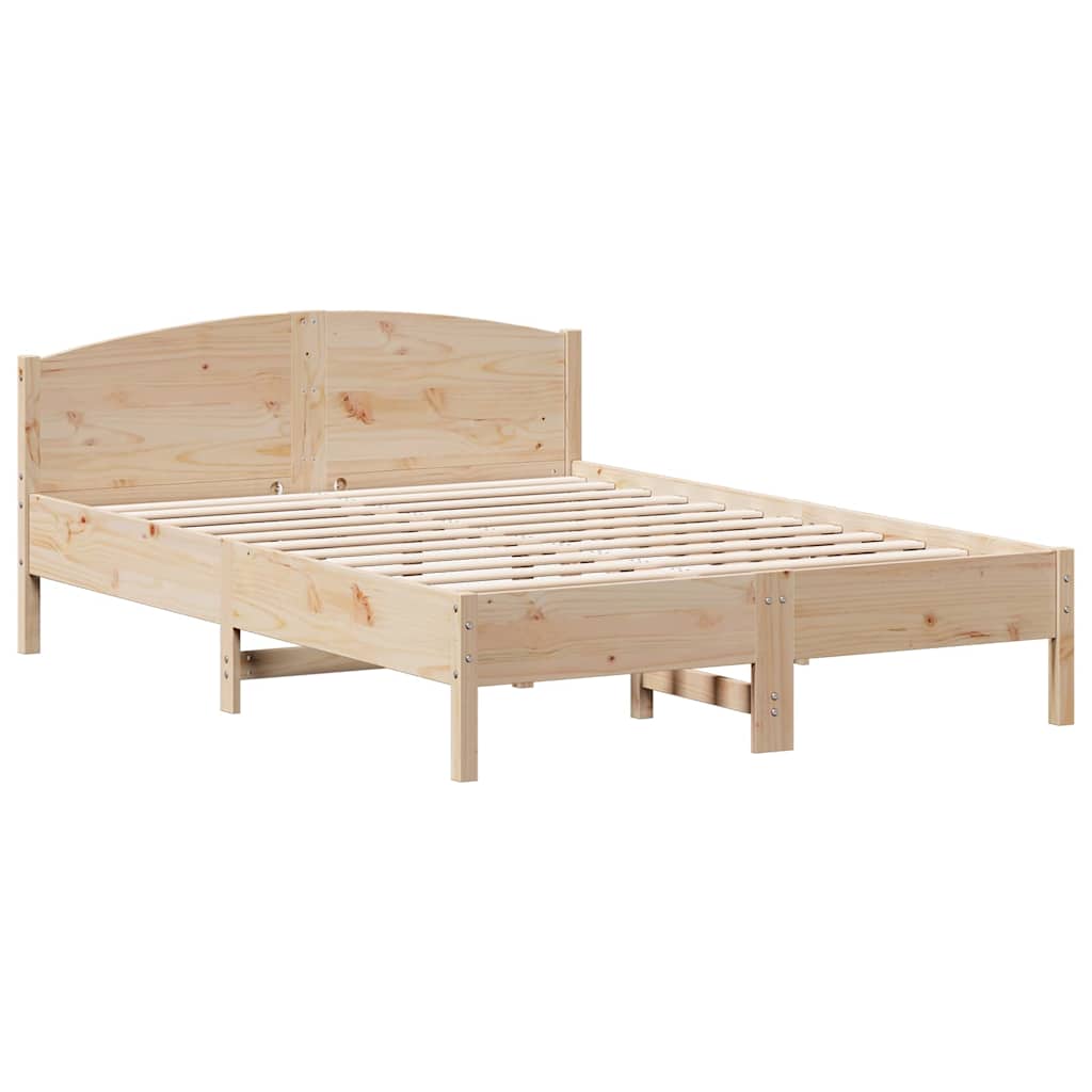 Bookcase Bed without Mattress 150x200 cm King Size Solid Wood Pine