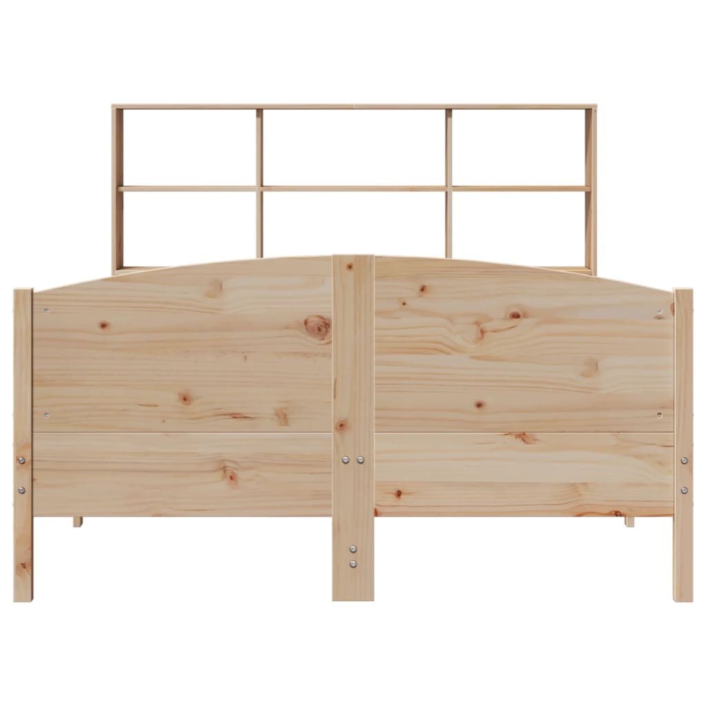 Bookcase Bed without Mattress 140x190cm Solid Wood Pine