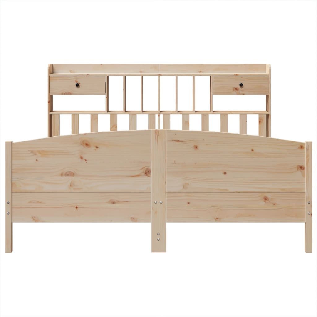 Bookcase Bed without Mattress 180x200 cm Super King Solid Wood Pine