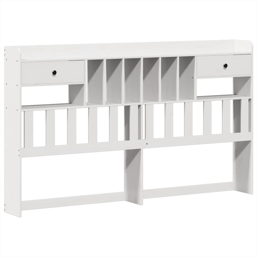 Bookcase Bed without Mattress White 180x200 cm Super King Solid Wood Pine
