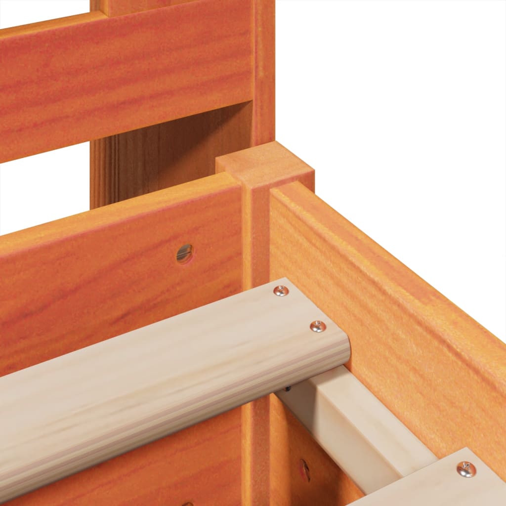 Bookcase Bed without Mattress Wax Brown 180x200 cm Super King Solid Wood Pine