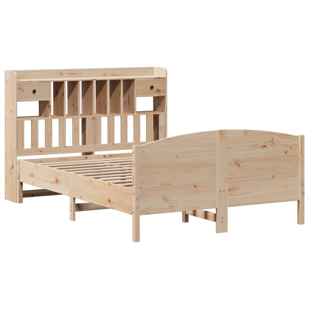 Bookcase Bed without Mattress 160x200cm Solid Wood Pine
