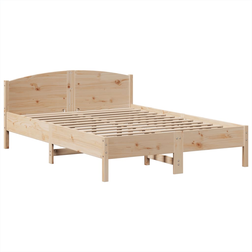 Bookcase Bed without Mattress 140x190cm Solid Wood Pine
