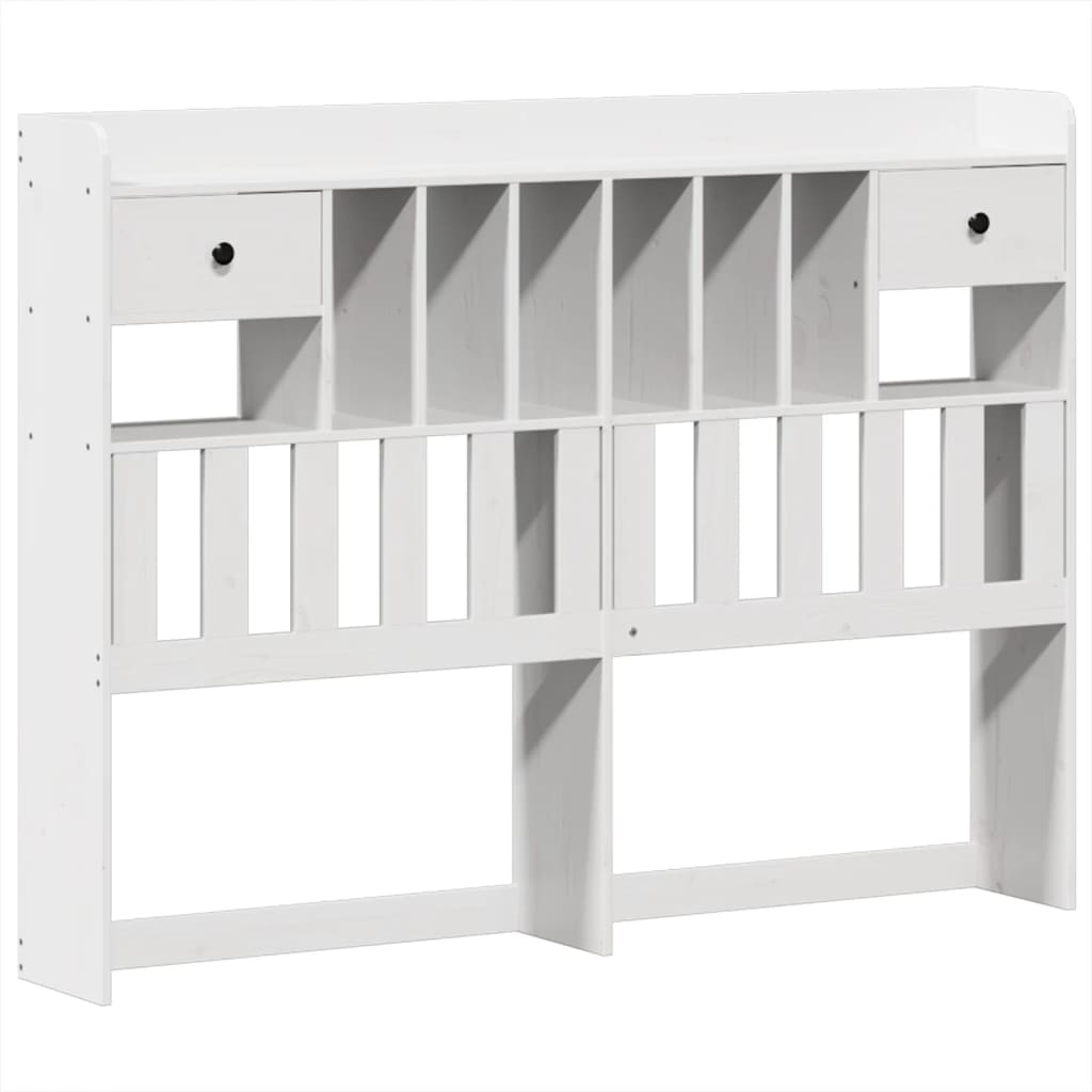 Bookcase Bed without Mattress White 140x190cm Solid Wood Pine