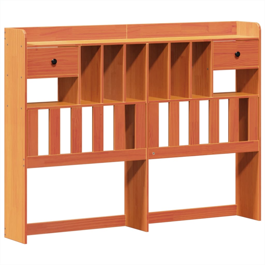 Bookcase Bed without Mattress Wax Brown 140x190cm Solid Wood Pine