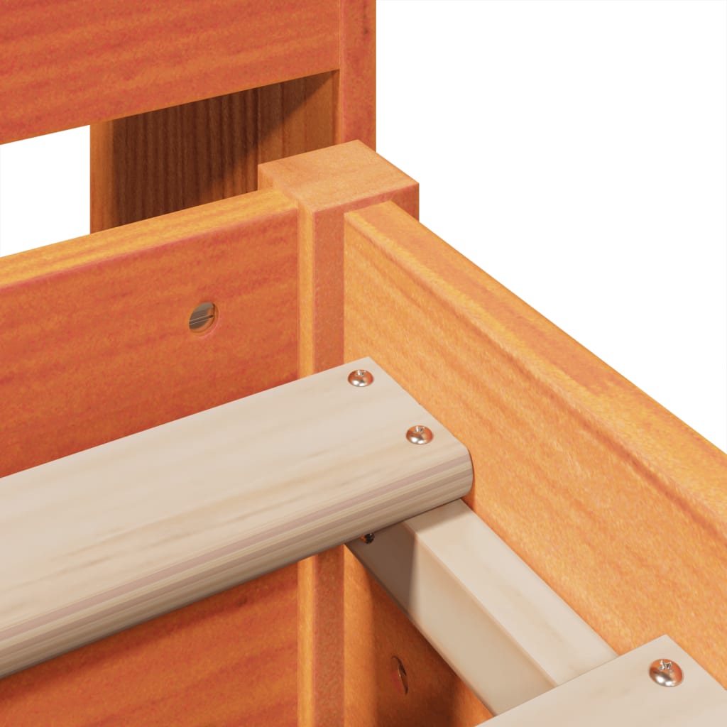 Bookcase Bed without Mattress Wax Brown 140x190cm Solid Wood Pine