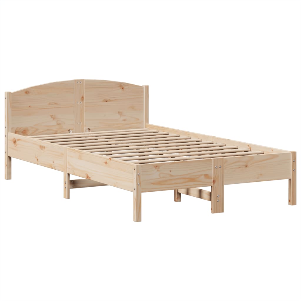 Bookcase Bed without Mattress 135x190 cm Double Solid Wood Pine