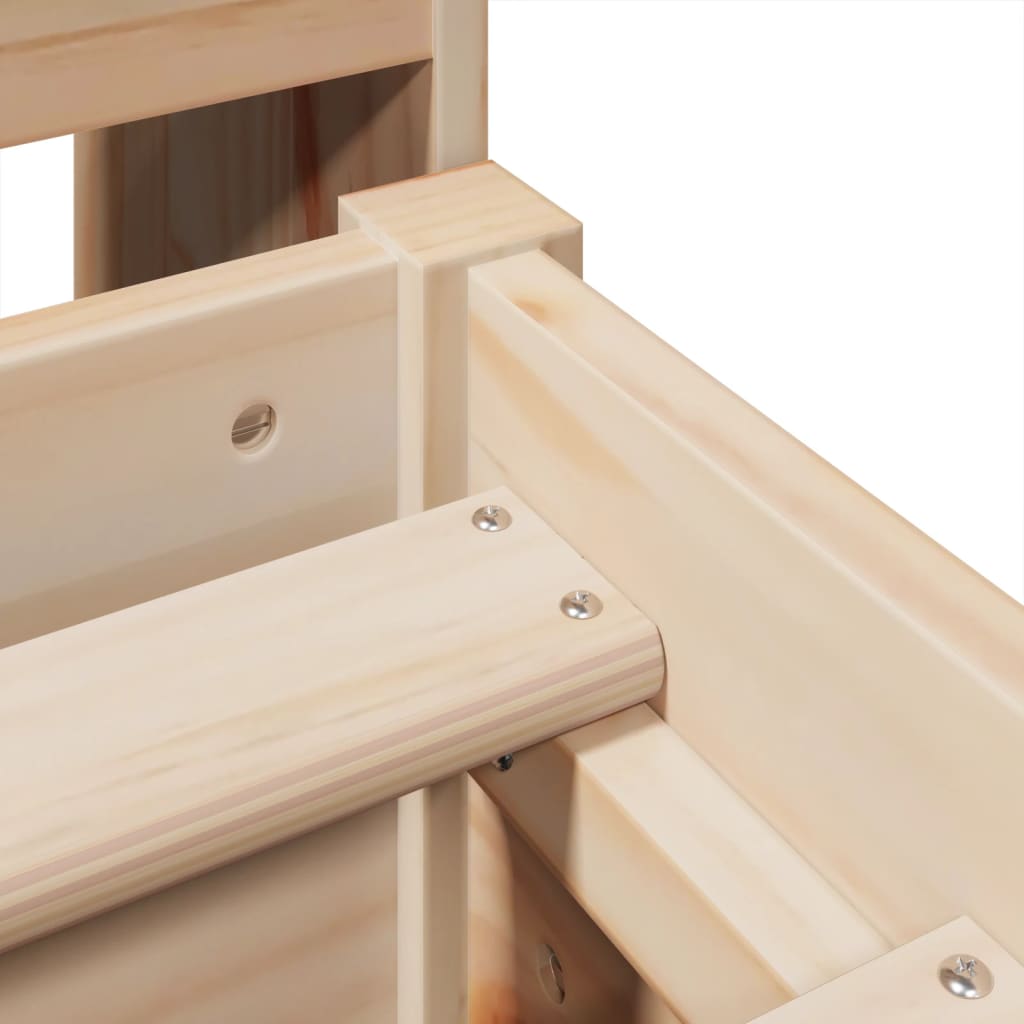 Bookcase Bed without Mattress 135x190 cm Double Solid Wood Pine