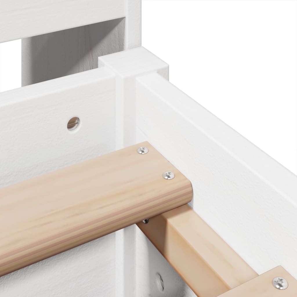 Bookcase Bed without Mattress White 135x190 cm Double Solid Wood Pine