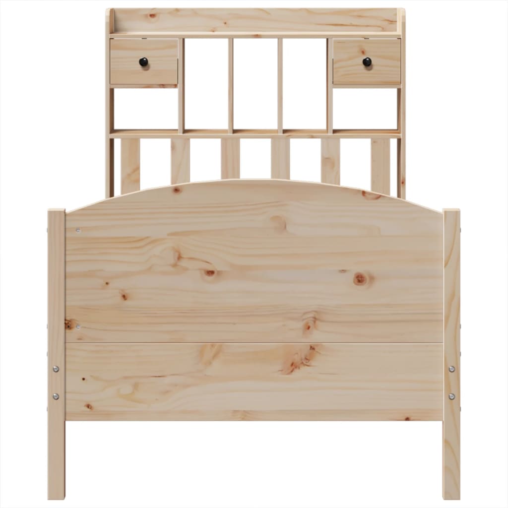 Bookcase Bed without Mattress 100x200cm Solid Wood Pine