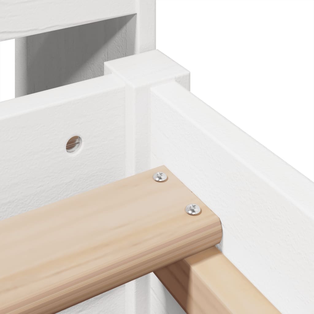 Bookcase Bed without Mattress White 90x200cm Solid Wood Pine