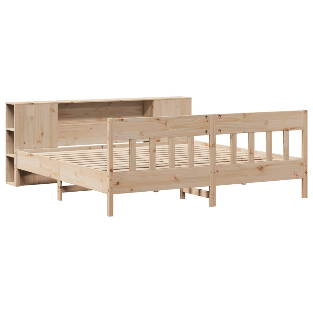 Bookcase Bed without Mattress 200x200cm Solid Wood Pine