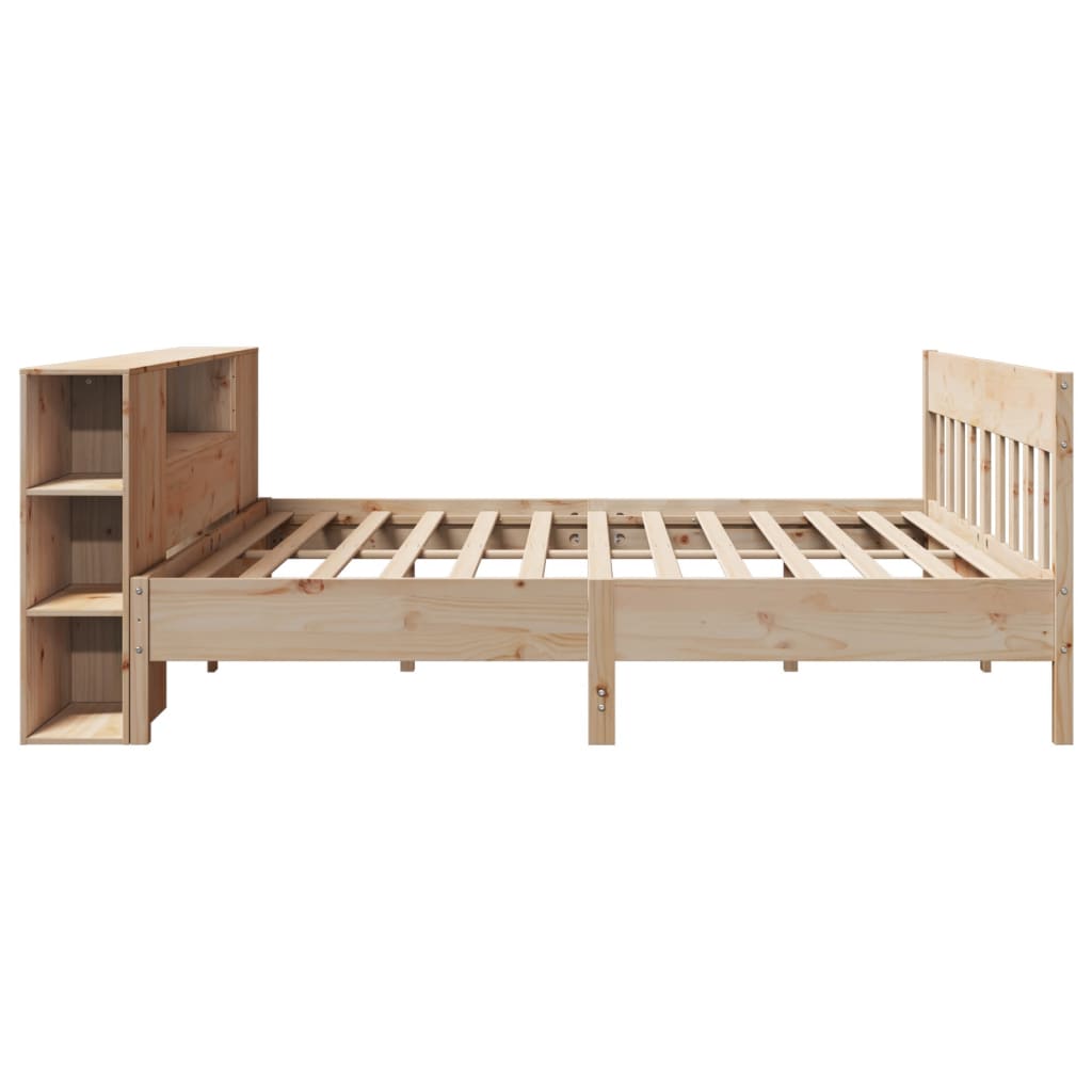 Bookcase Bed without Mattress 200x200cm Solid Wood Pine