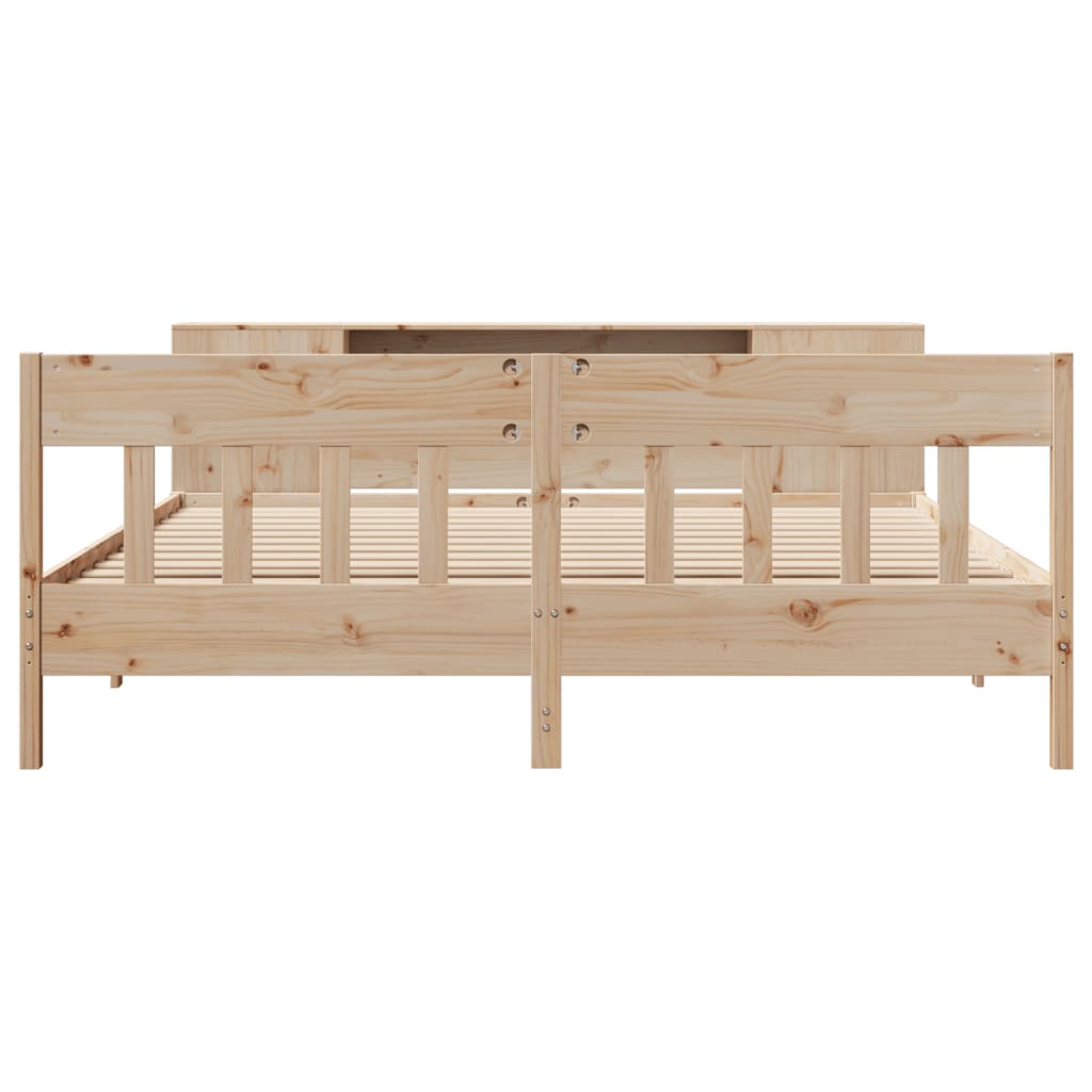 Bookcase Bed without Mattress 180x200 cm Super King Solid Wood Pine