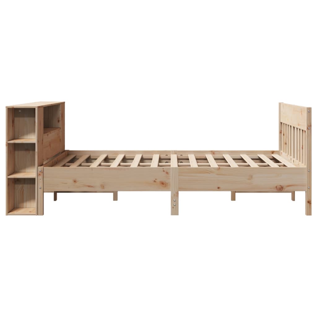 Bookcase Bed without Mattress 160x200cm Solid Wood Pine