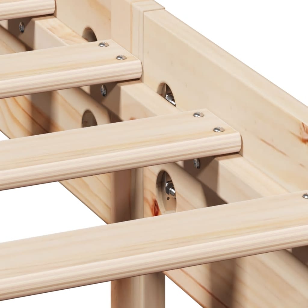 Bookcase Bed without Mattress 140x200cm Solid Wood Pine