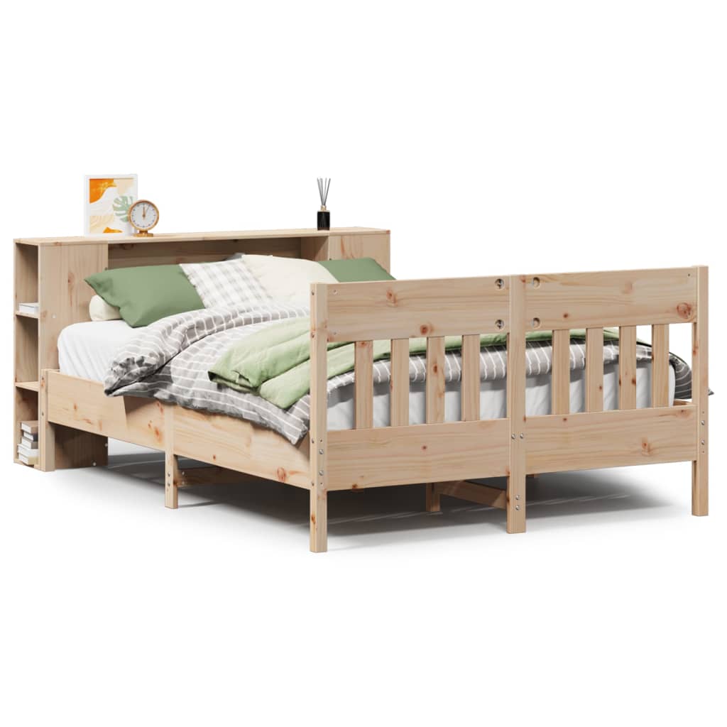 Bookcase Bed without Mattress 120x190 cm Small Double Solid Wood Pine