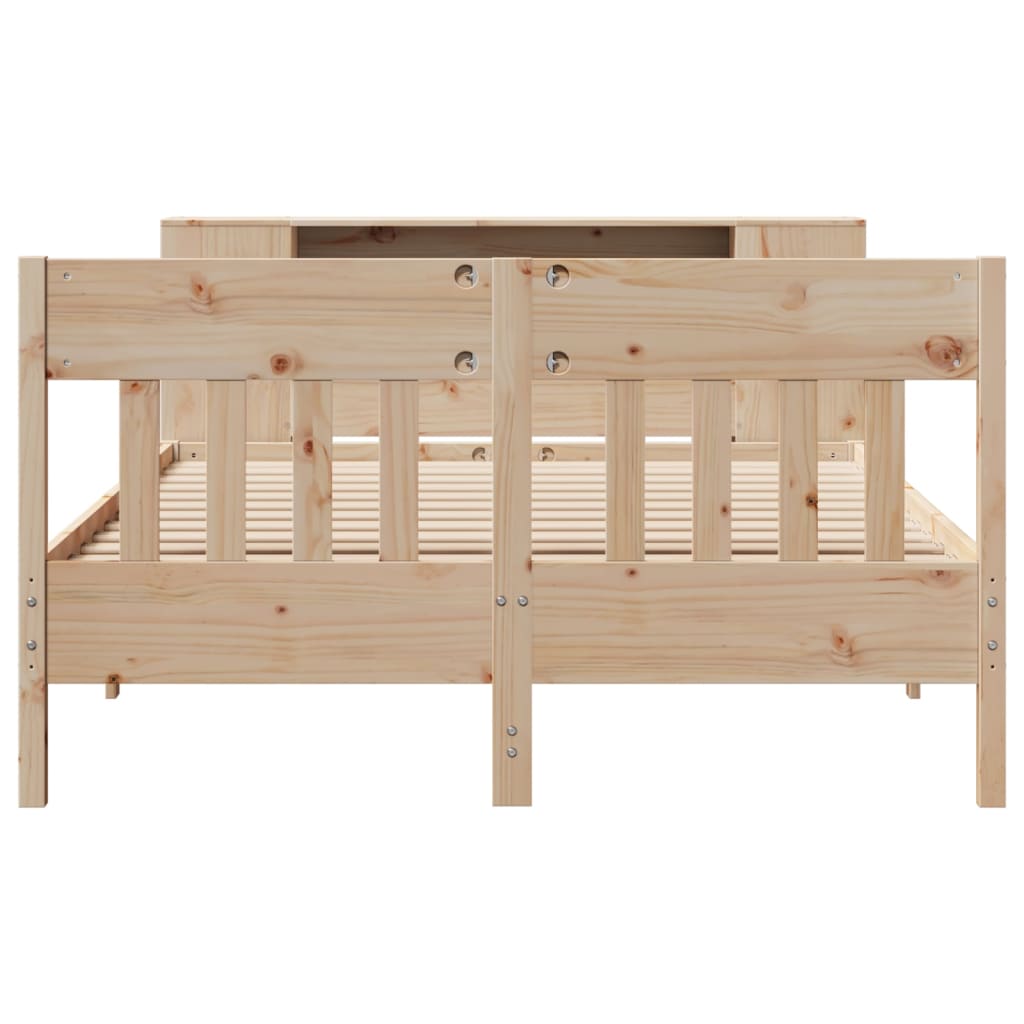 Bookcase Bed without Mattress 120x190 cm Small Double Solid Wood Pine