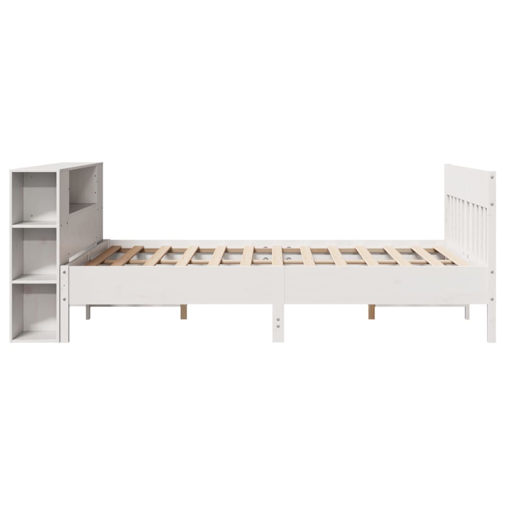 Bookcase Bed without Mattress White 120x190 cm Small Double Solid Wood Pine