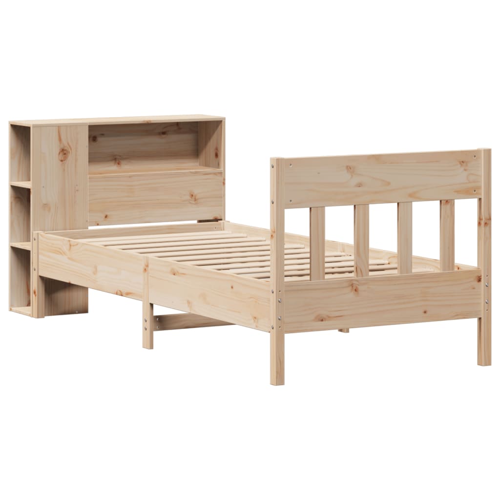Bookcase Bed without Mattress 100x200cm Solid Wood Pine