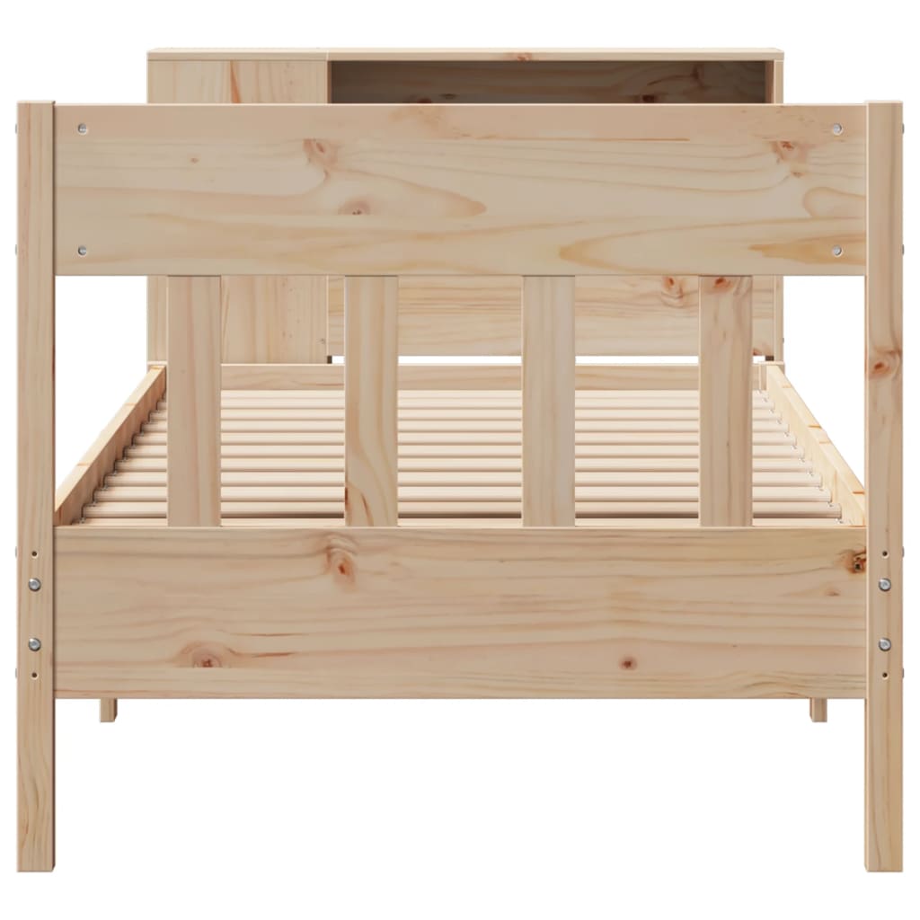 Bookcase Bed without Mattress 100x200cm Solid Wood Pine