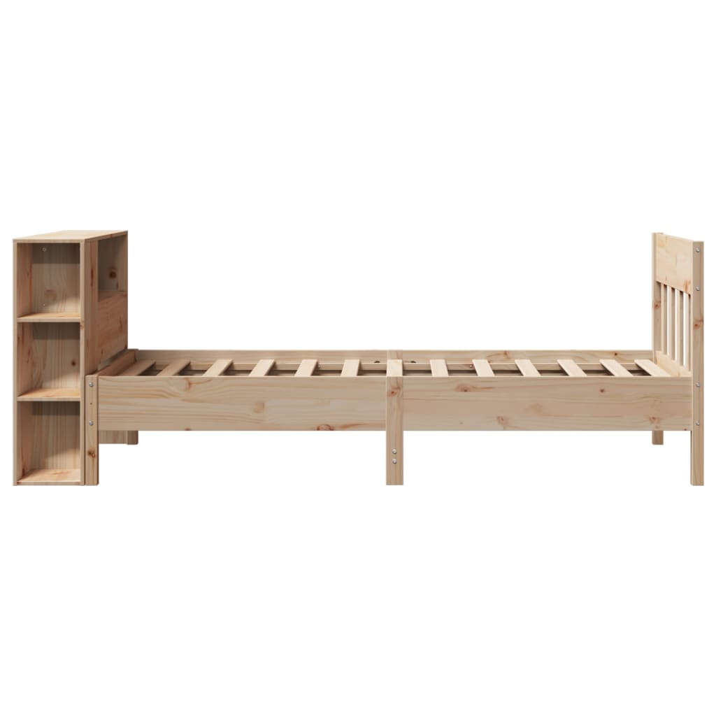 Bookcase Bed without Mattress 100x200cm Solid Wood Pine