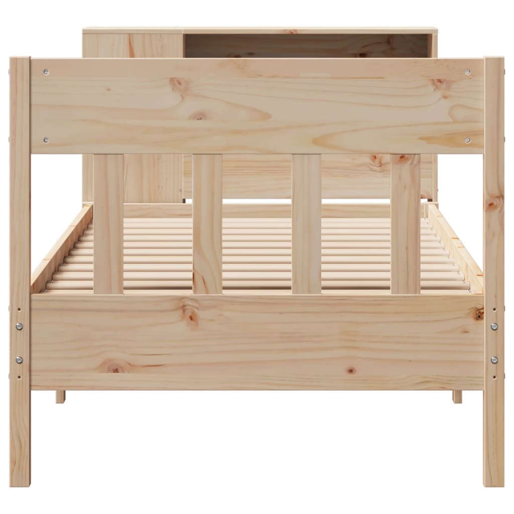 Bookcase Bed without Mattress 90x200cm Solid Wood Pine
