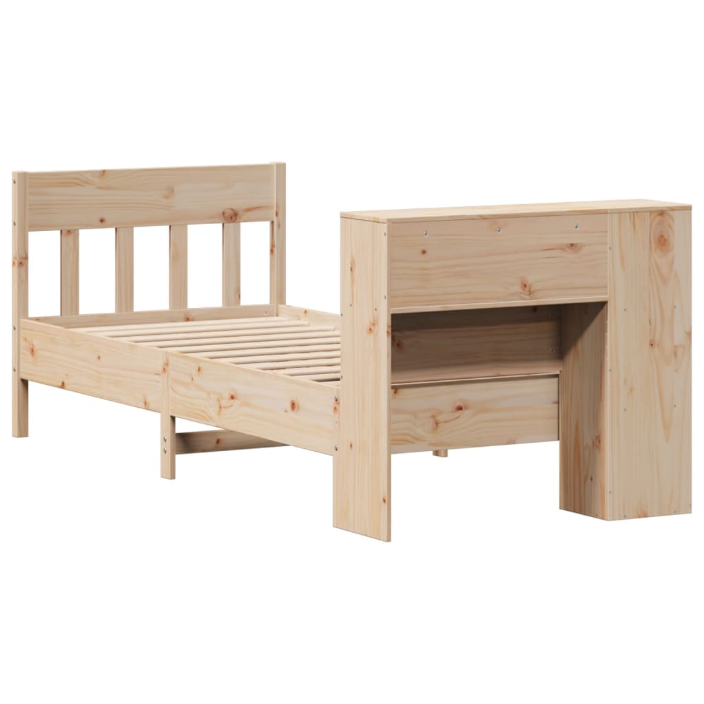 Bookcase Bed without Mattress 90x200cm Solid Wood Pine