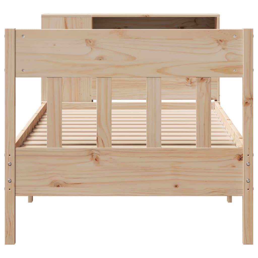 Bookcase Bed without Mattress 90x190 cm Single Solid Wood Pine