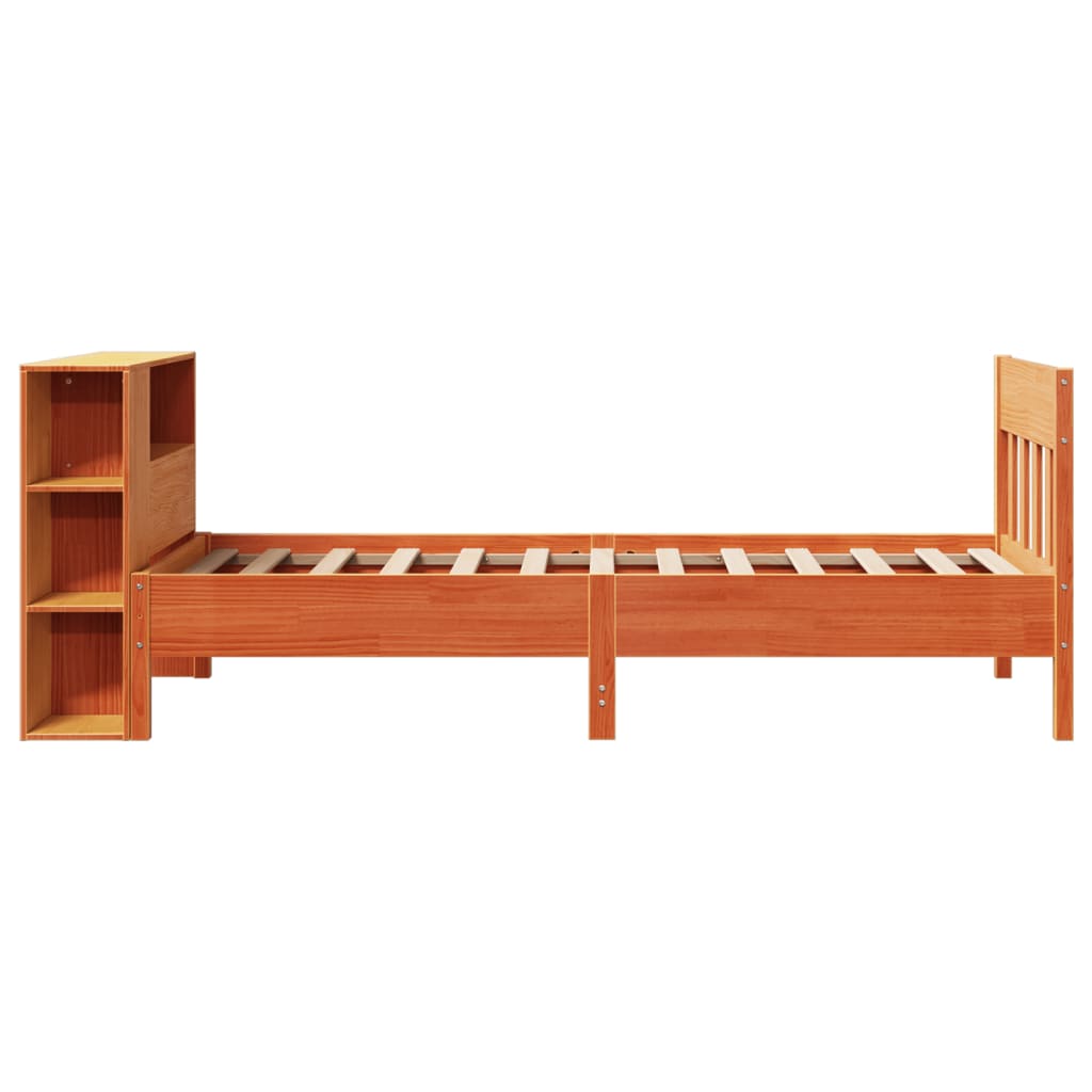 Bookcase Bed without Mattress Wax Brown 75x190 cm Small Single Solid Wood Pine